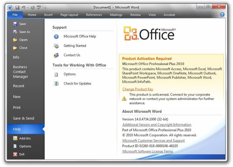 office 2010 activation crack